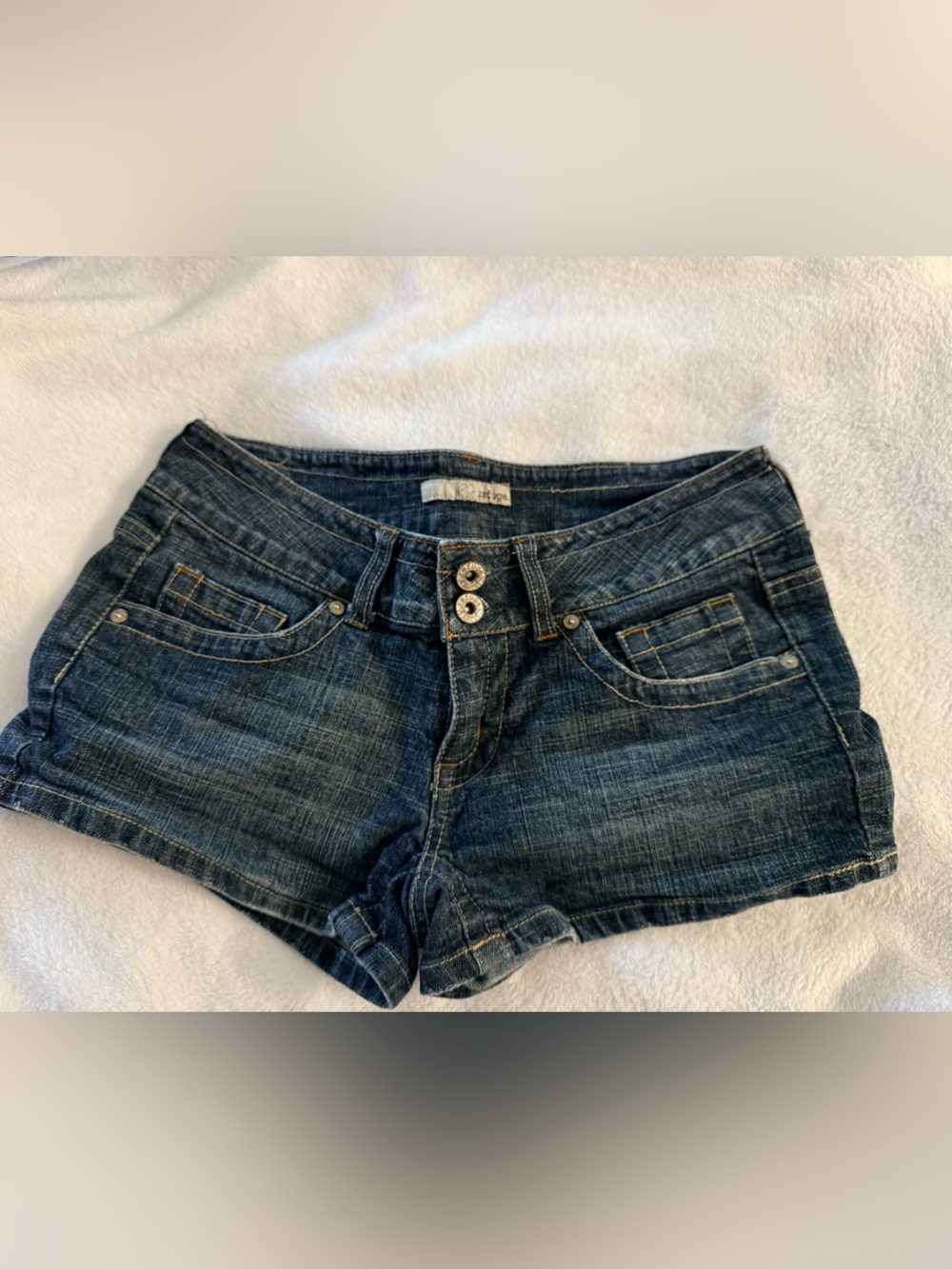 Refuge Dark Indigo Denim LowRise Shortie Shorts